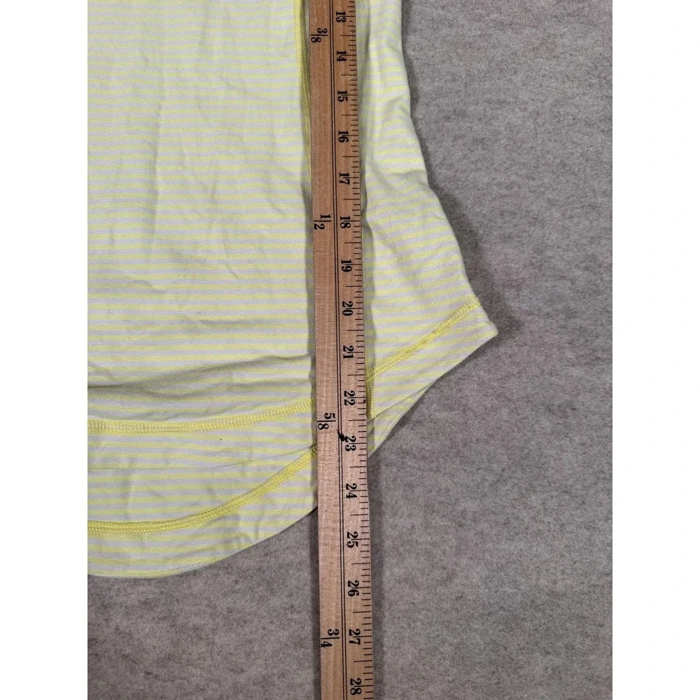Lululemon Long Sleeve Shirt Womens 4 Yellow Stripe Quilted Run Athletic LW3791S